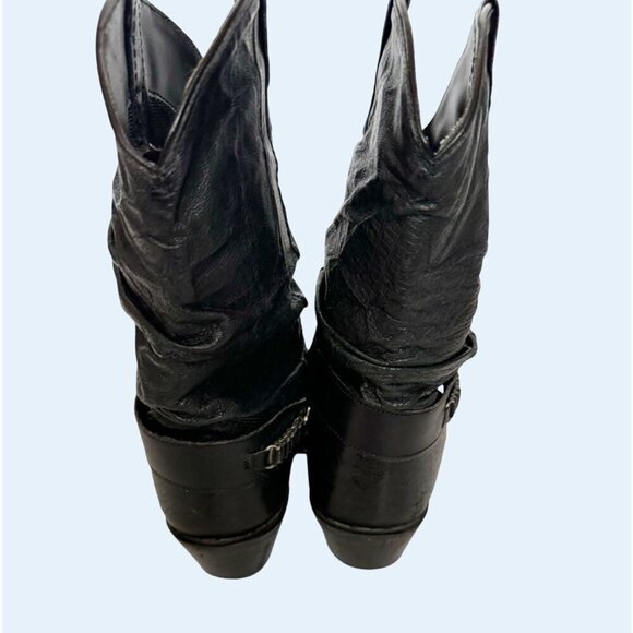 DINGO Women's Black Western Cowboy Slouch Boots Booties Size 7.5 - Picture 5 of 8